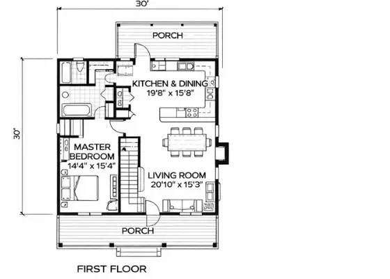 As-built floor plans with room dimensions, fixtures and wall thicknesses