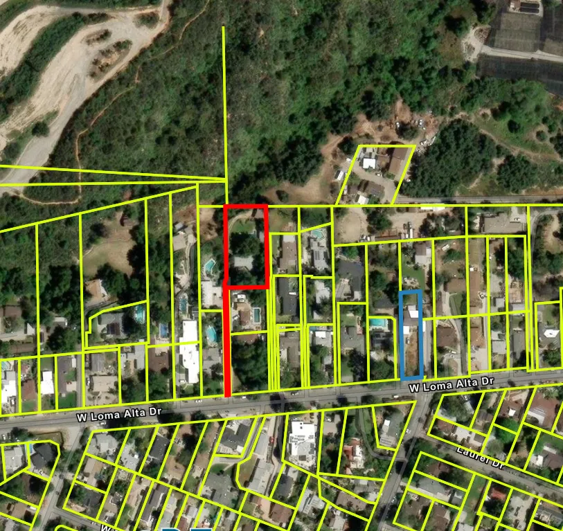 Parcel boundary layer reconciled against aerial imagery